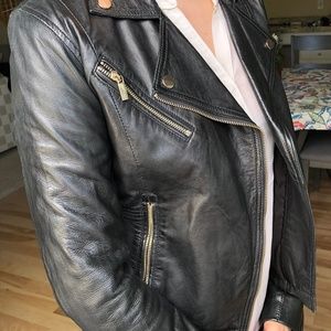 Black Leather Moto Jacket